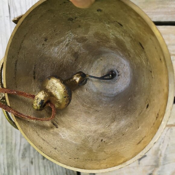 Vintage Brass Ship Boat Bell Anchor Nautical Wall Mount Door Bell Large 7'' - Picture 4 of 8